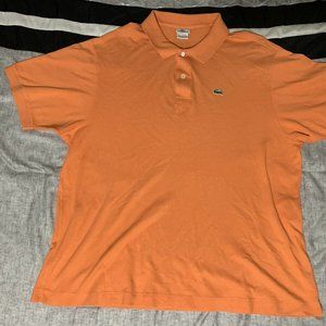 Lacoste Men's Size 8 XXL Solid Orange Short Sleeve